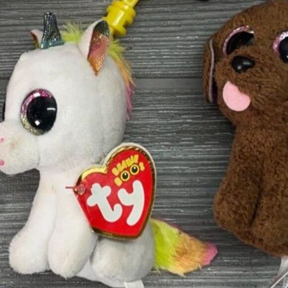 Ty Beanie Baby Keychain Clip Lot of SEVEN Beanie Boos Bellies & Basket Beanies - Picture 5 of 9